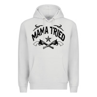 Dove Grey mama tried guns Premium Hoodie - linhVisuals