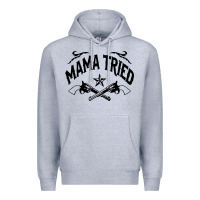 Heather Grey mama tried guns Premium Hoodie - linhVisuals