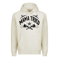Oatmeal Heather mama tried guns Premium Hoodie - linhVisuals