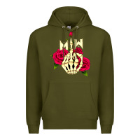 Army Green motionless in white Premium Hoodie - linhVisuals