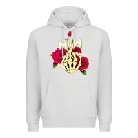 Dove Grey motionless in white Premium Hoodie - linhVisuals