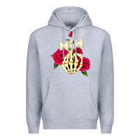 Heather Grey motionless in white Premium Hoodie - linhVisuals