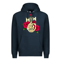 Navy motionless in white Premium Hoodie - linhVisuals
