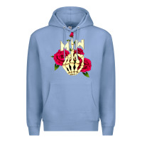 Colony Blue motionless in white Premium Hoodie - linhVisuals