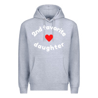 Heather Grey funny 2nd second child   daughter for 2nd favorite kid sweatshirt Premium Hoodie - linhVisuals