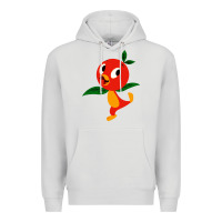 Dove Grey orange bird Premium Hoodie - linhVisuals