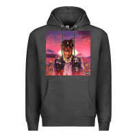 Charcoal Heather Juice pink Premium Hoodie - linhVisuals