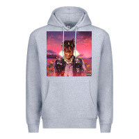 Heather Grey Juice pink Premium Hoodie - linhVisuals