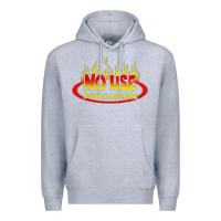 Heather Grey American punk Premium Hoodie - linhVisuals