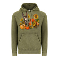 Vintage Olive donkey sunflower and pumpkin farm Vintage Hoodie - BarkalooDesign