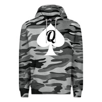 Slate Camo queen of spades clothes for women   qos tee t shirt Premium Hoodie - linhVisuals
