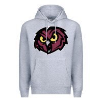 Heather Grey temple owls Premium Hoodie - linhVisuals