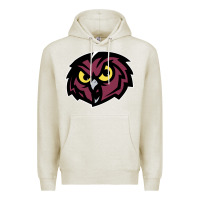 Oatmeal Heather temple owls Premium Hoodie - linhVisuals