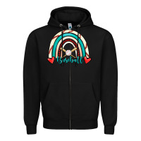Black Baseball Rainbow Zipper Hoodie - RanaPortraitStore