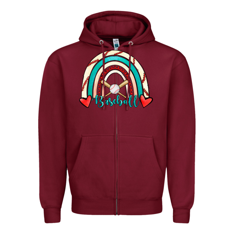 Baseball Rainbow Zipper Hoodie by RanaPortraitStore | Teevron