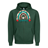 Sports Green Baseball Rainbow Zipper Hoodie - RanaPortraitStore