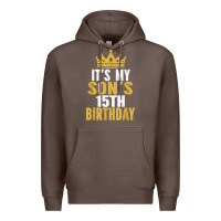 Coffee it's my son's 15th birthday 15 years old boy t shirt Premium Hoodie - linhVisuals