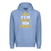 Colony Blue it's my son's 15th birthday 15 years old boy t shirt Premium Hoodie - linhVisuals