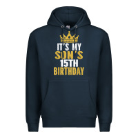 Navy it's my son's 15th birthday 15 years old boy t shirt Premium Hoodie - linhVisuals