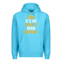 Ocean Blue it's my son's 15th birthday 15 years old boy t shirt Premium Hoodie - linhVisuals