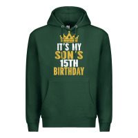 Sports Green it's my son's 15th birthday 15 years old boy t shirt Premium Hoodie - linhVisuals