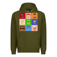 Army Green Muppets and Friends Premium Hoodie - linhVisuals