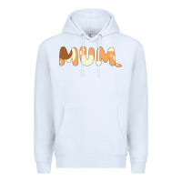 White Bluey Mum Premium Hoodie - linhVisuals