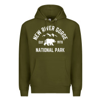 Army Green womens new river gorge national park bear west virginia nature v neck Premium Hoodie - linhVisuals