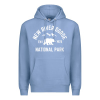 Colony Blue womens new river gorge national park bear west virginia nature v neck Premium Hoodie - linhVisuals