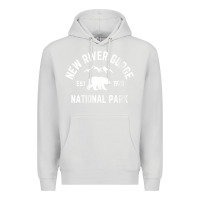 Dove Grey womens new river gorge national park bear west virginia nature v neck Premium Hoodie - linhVisuals