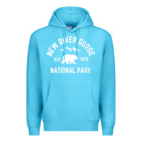 Ocean Blue womens new river gorge national park bear west virginia nature v neck Premium Hoodie - linhVisuals