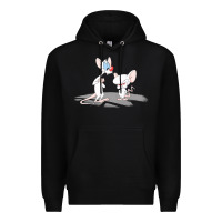 Black newanimaniacs pinky and the brain Premium Hoodie - linhVisuals