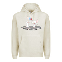 Oatmeal Heather newanimaniacs pinky and the brain Premium Hoodie - linhVisuals