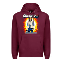 Burgundy macgruber action figure Premium Hoodie - linhVisuals