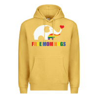 Antique Gold free mom hugs pride elephant rainbow Premium Hoodie - linhVisuals