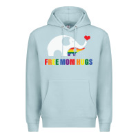 Blue Mist free mom hugs pride elephant rainbow Premium Hoodie - linhVisuals