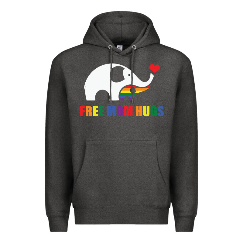 Free Mom Hugs Pride Elephant Rainbow Premium Hoodie by linhVisuals | Teevron