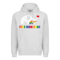 Dove Grey free mom hugs pride elephant rainbow Premium Hoodie - linhVisuals