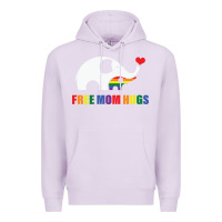 Lilac free mom hugs pride elephant rainbow Premium Hoodie - linhVisuals