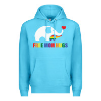 Ocean Blue free mom hugs pride elephant rainbow Premium Hoodie - linhVisuals