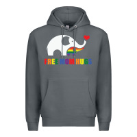 Rock free mom hugs pride elephant rainbow Premium Hoodie - linhVisuals