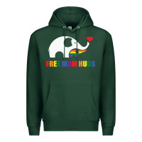 Sports Green free mom hugs pride elephant rainbow Premium Hoodie - linhVisuals