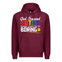 Burgundy god created autism normal was too boring Premium Hoodie - linhVisuals