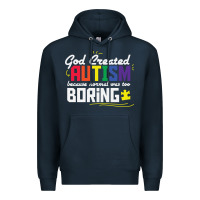 Navy god created autism normal was too boring Premium Hoodie - linhVisuals