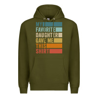 Army Green my favorite daughter gave me this shirt father's day pullover hoodie Premium Hoodie - linhVisuals