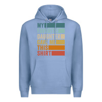 Colony Blue my favorite daughter gave me this shirt father's day pullover hoodie Premium Hoodie - linhVisuals