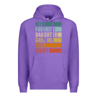 Purple my favorite daughter gave me this shirt father's day pullover hoodie Premium Hoodie - linhVisuals