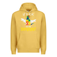 Antique Gold it’s ok to be different autism dinosaur Premium Hoodie - linhVisuals