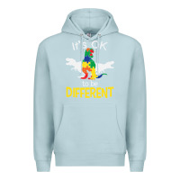 Blue Mist it’s ok to be different autism dinosaur Premium Hoodie - linhVisuals