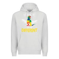 Dove Grey it’s ok to be different autism dinosaur Premium Hoodie - linhVisuals